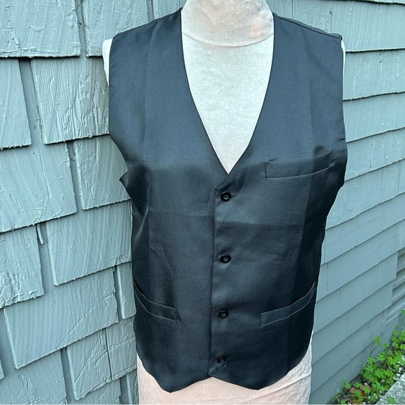 Men’s Toptie black lightweightight vest wedding prom holiday formal Small - Picture 8 of 13